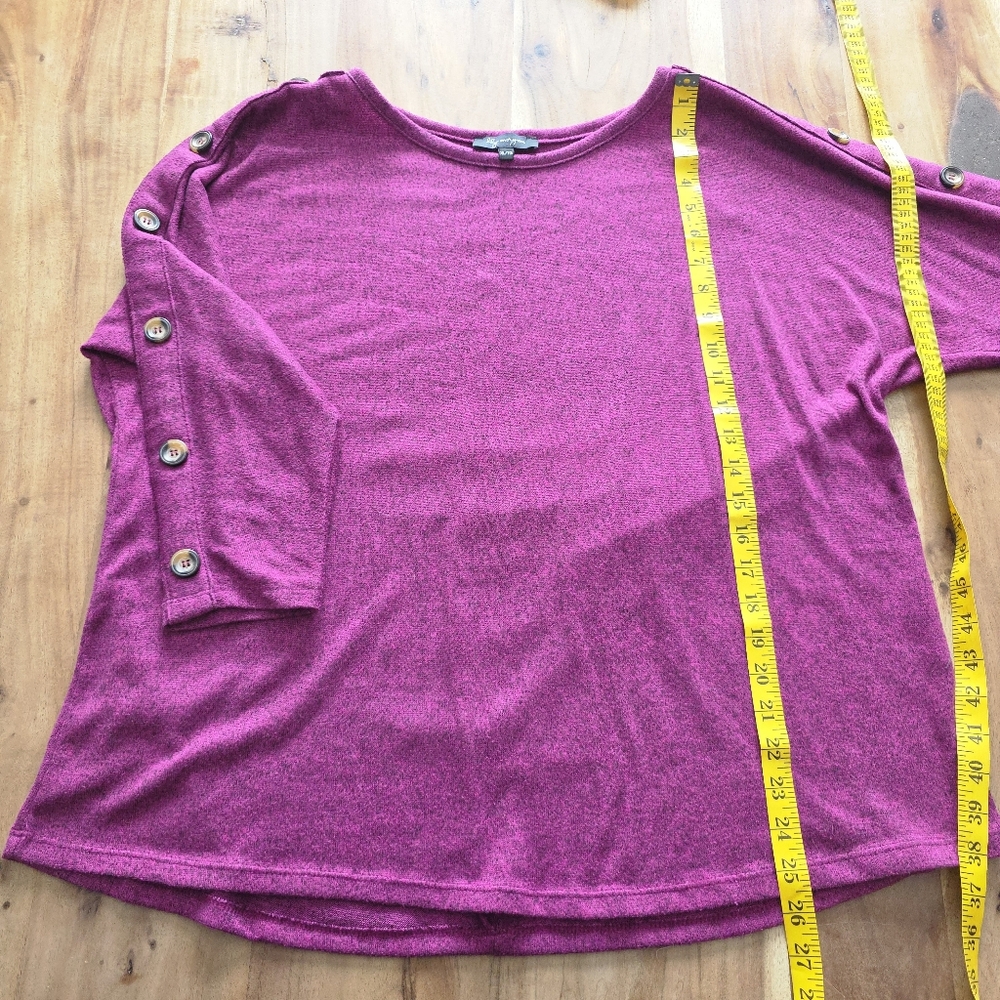 Lily Morgan – Button-Detail Knit Top – Effortless Boho Chic-size XL - Picture 12 of 12